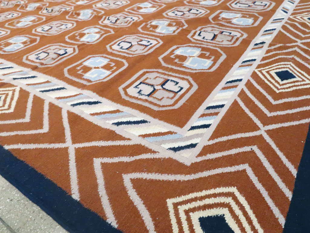 Modern Indian Flatweave Dhurrie Large Room Size Carpet, No.29266 - Gss