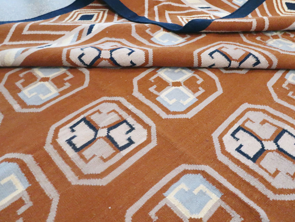 Modern Indian Flatweave Dhurrie Large Room Size Carpet, No.29266 - Gss