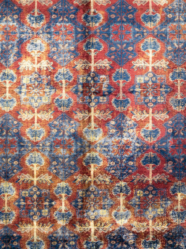 Vintage Central Asian Silk Turkoman Tribal Accent Rug, No.29268 - Gss