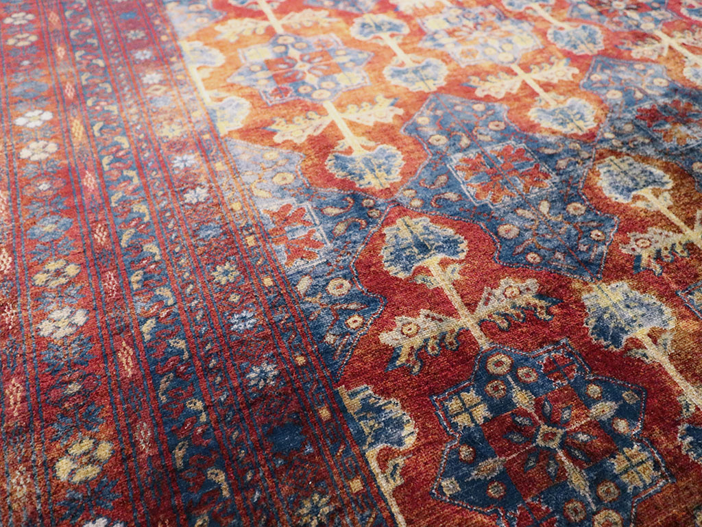 Vintage Central Asian Silk Turkoman Tribal Accent Rug, No.29268 - Gss