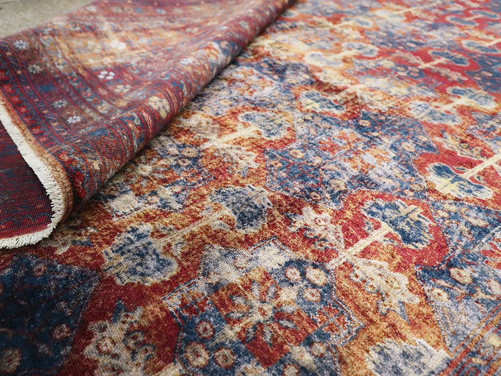 Vintage Central Asian Silk Turkoman Tribal Accent Rug, No.29268 - Gss