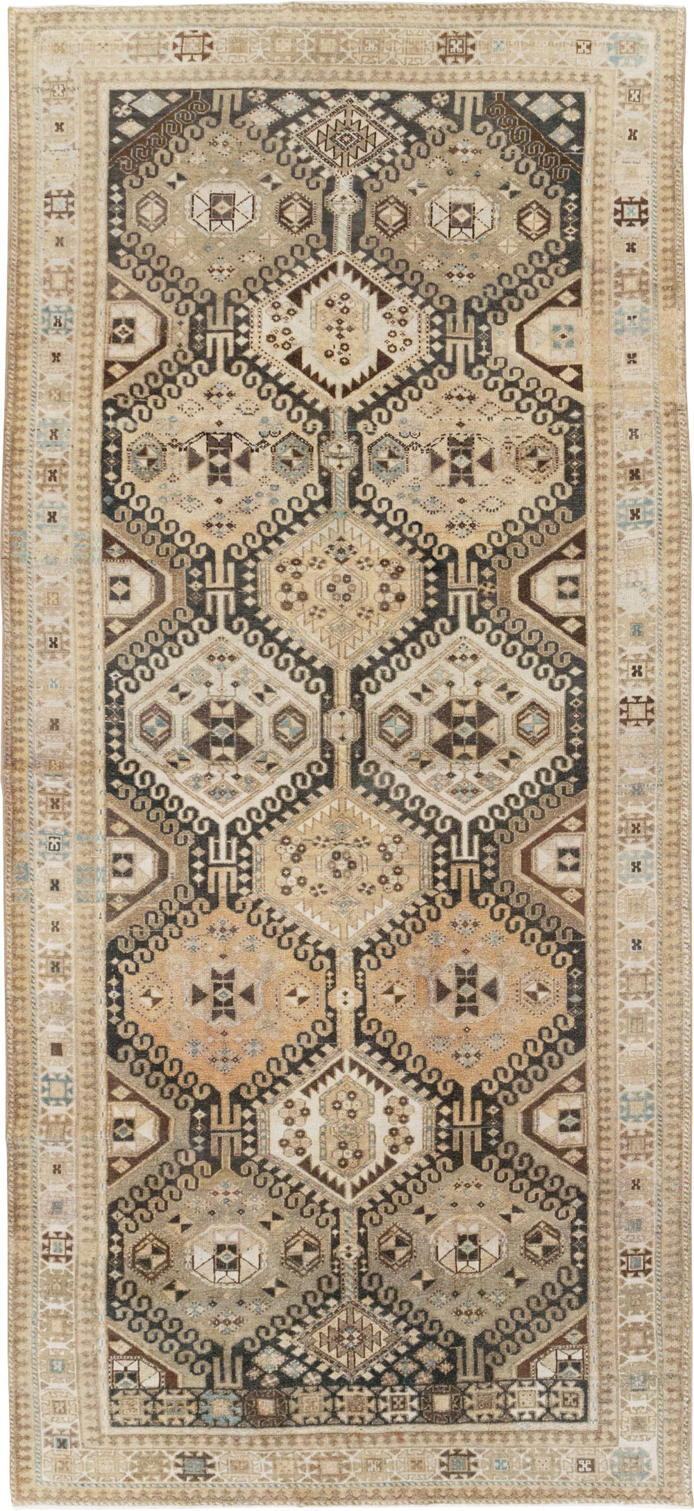 Vintage Persian Bakhtiari Tribal Wide Gallery Runner, No.29279 - Gss