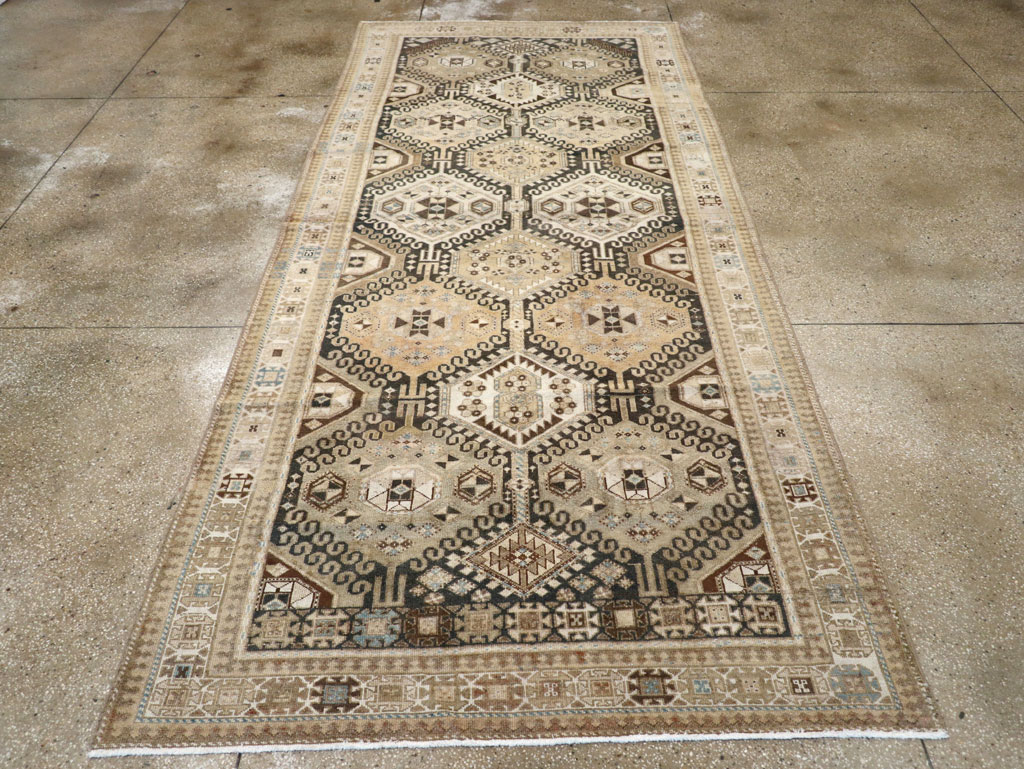 Vintage Persian Bakhtiari Tribal Wide Gallery Runner, No.29279 - Gss
