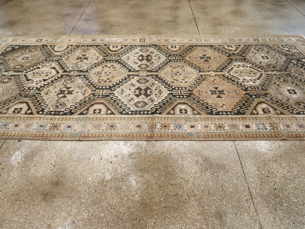 Vintage Persian Bakhtiari Tribal Wide Gallery Runner, No.29279 - Gss