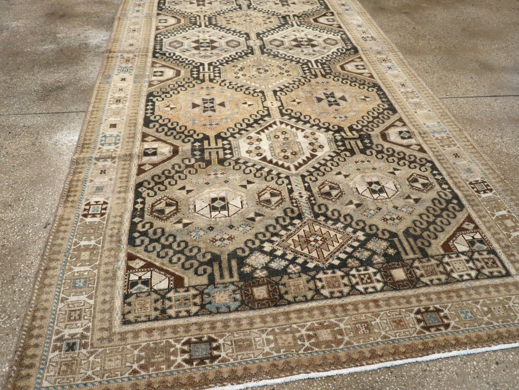 Vintage Persian Bakhtiari Tribal Wide Gallery Runner, No.29279 - Gss