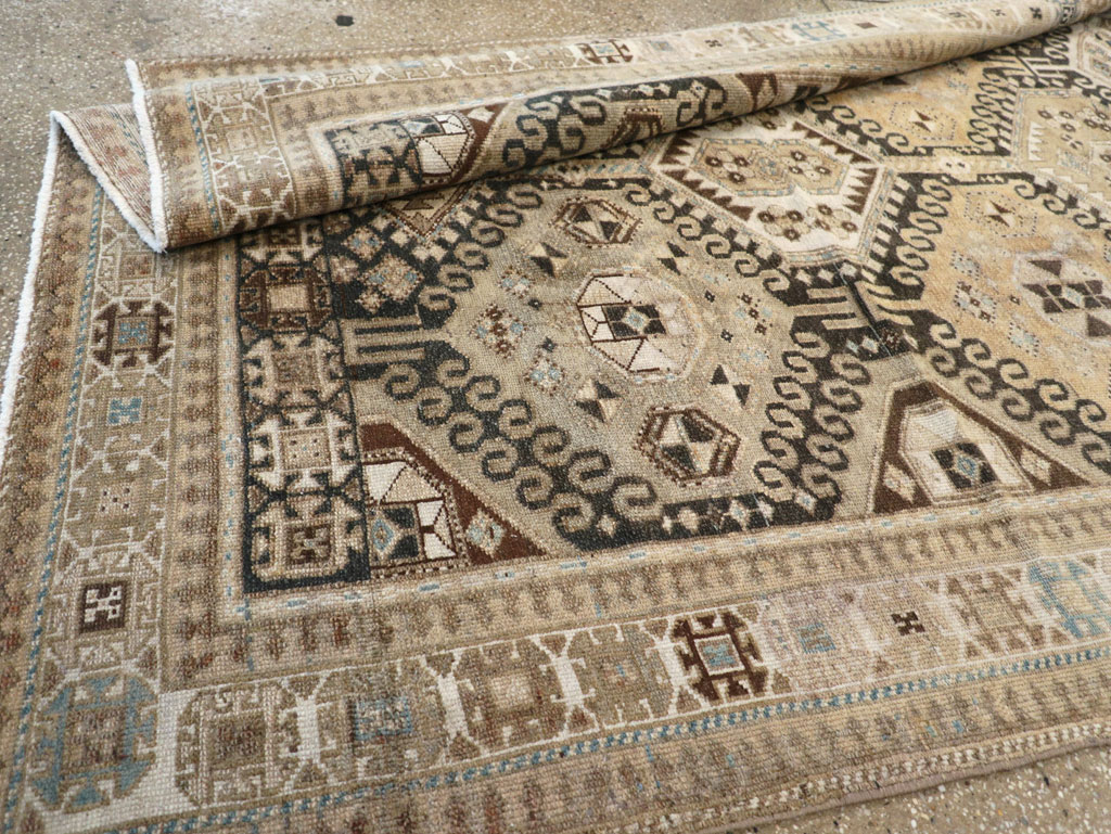 Vintage Persian Bakhtiari Tribal Wide Gallery Runner, No.29279 - Gss