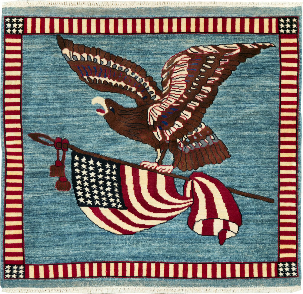 Modern Persian Mahal Pictorial Flag Rug (Pair: 1 of 2), No.29293 - Gss