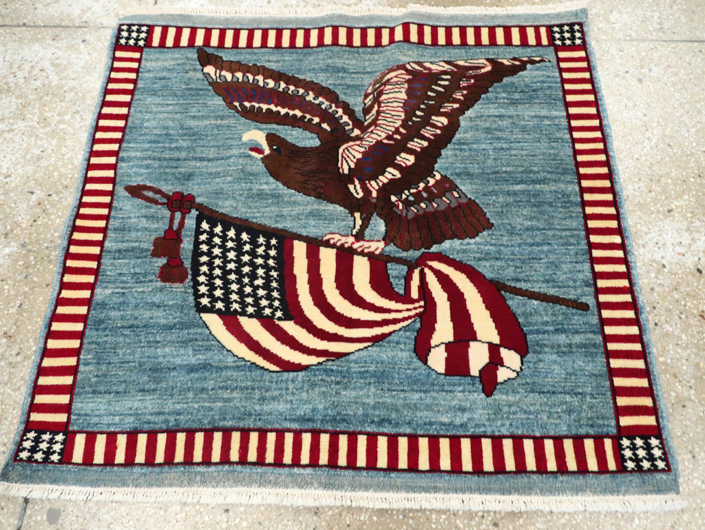 Modern Persian Mahal Pictorial Flag Rug (Pair: 1 of 2), No.29293 - Gss