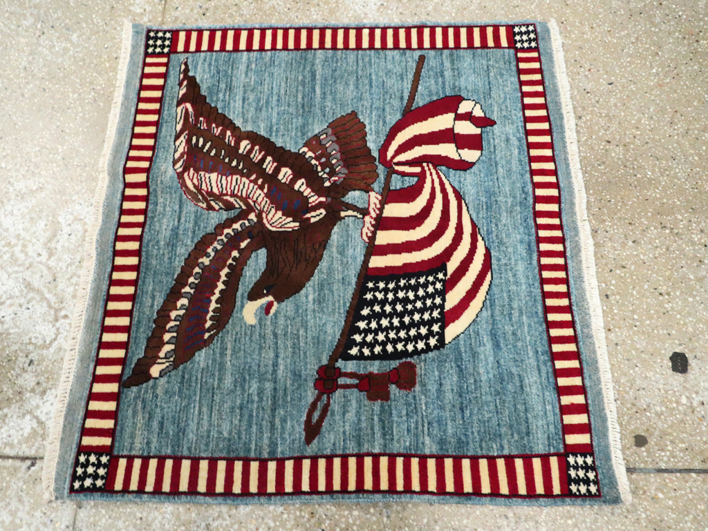 Modern Persian Mahal Pictorial Flag Rug (Pair: 1 of 2), No.29293 - Gss