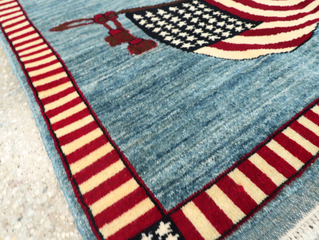 Modern Persian Mahal Pictorial Flag Rug (Pair: 1 of 2), No.29293 - Gss