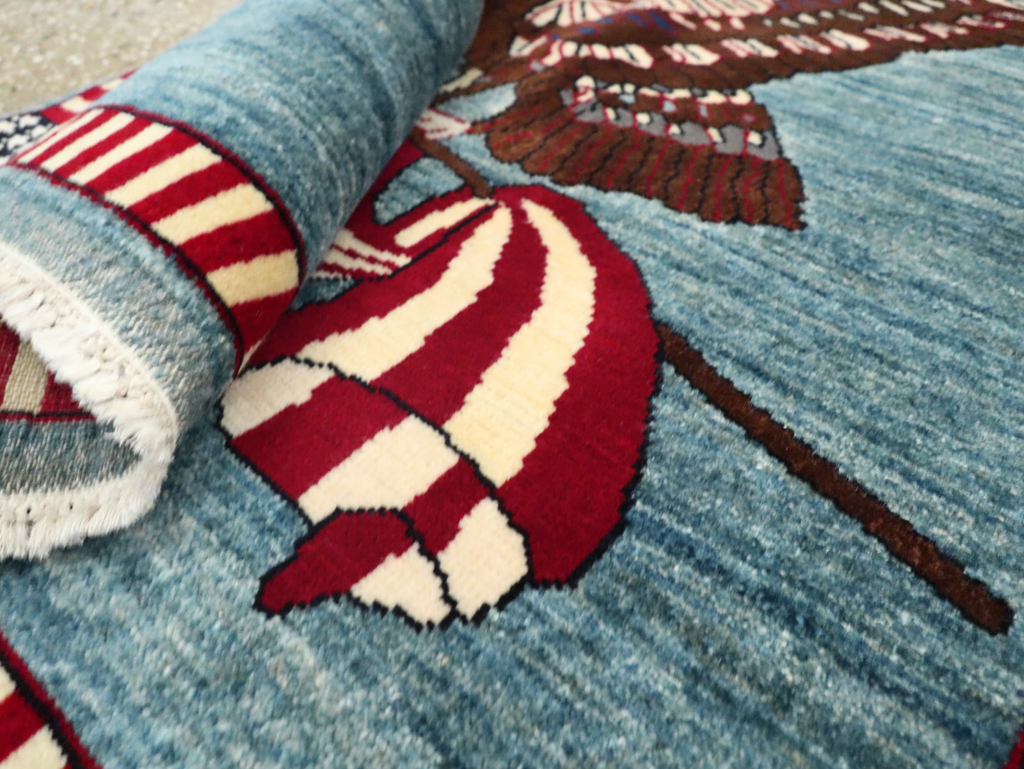 Modern Persian Mahal Pictorial Flag Rug (Pair: 1 of 2), No.29293 - Gss