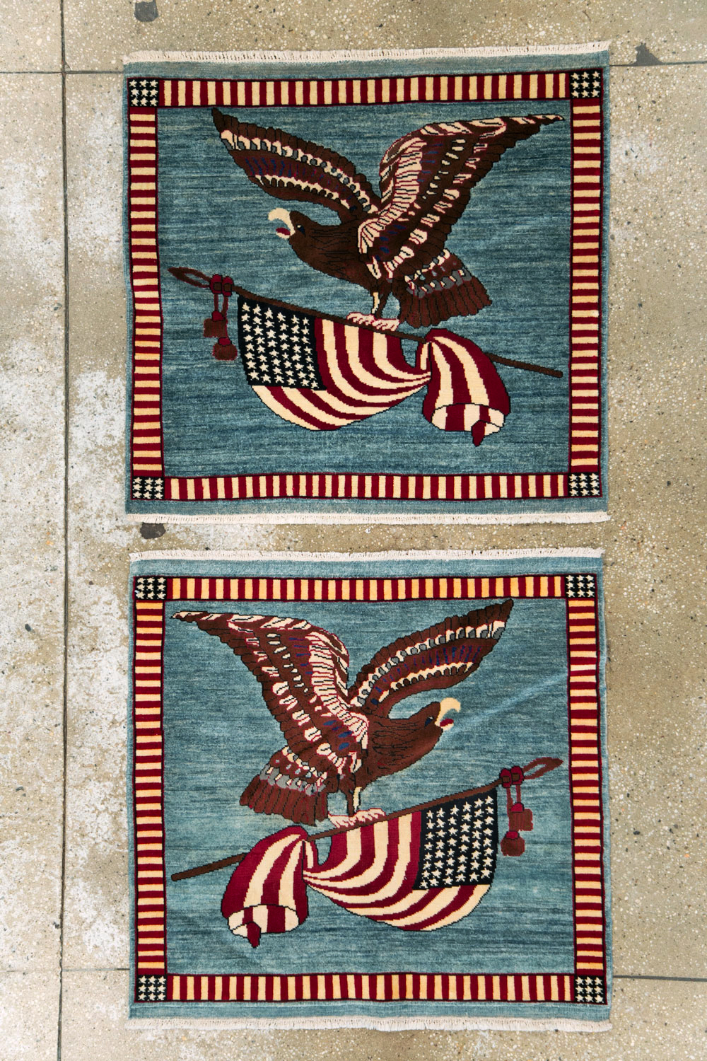 Modern Persian Mahal Pictorial Flag Rug (Pair: 1 of 2), No.29293 - Gss