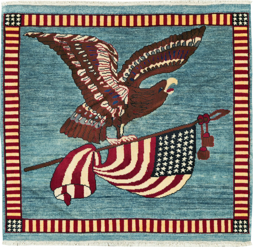 Modern Persian Mahal Pictorial Flag Rug (Pair: 2 of 2), No.29294 - Gss