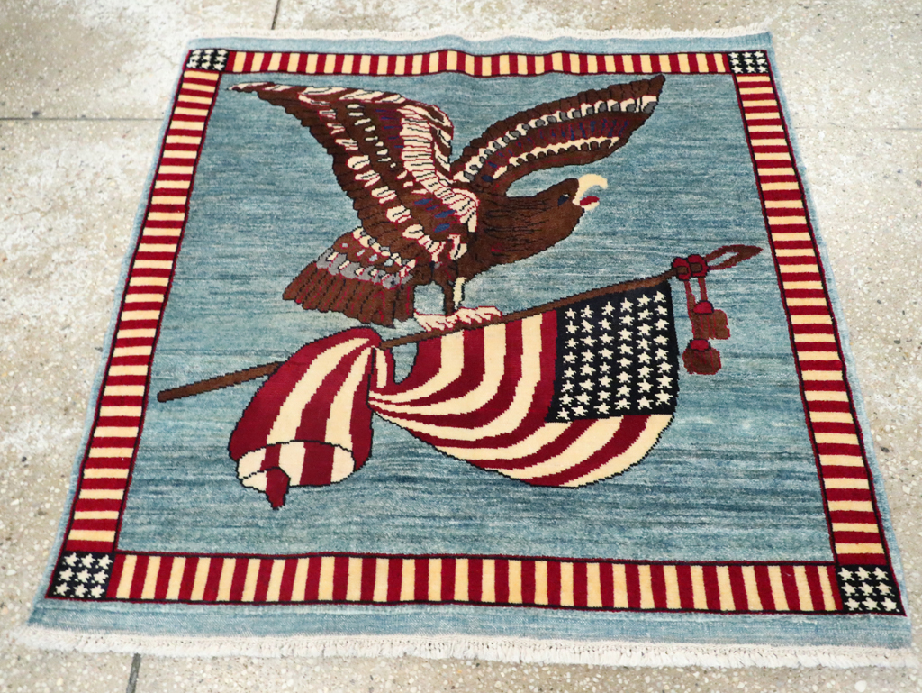 Modern Persian Mahal Pictorial Flag Rug (Pair: 2 of 2), No.29294 - Gss