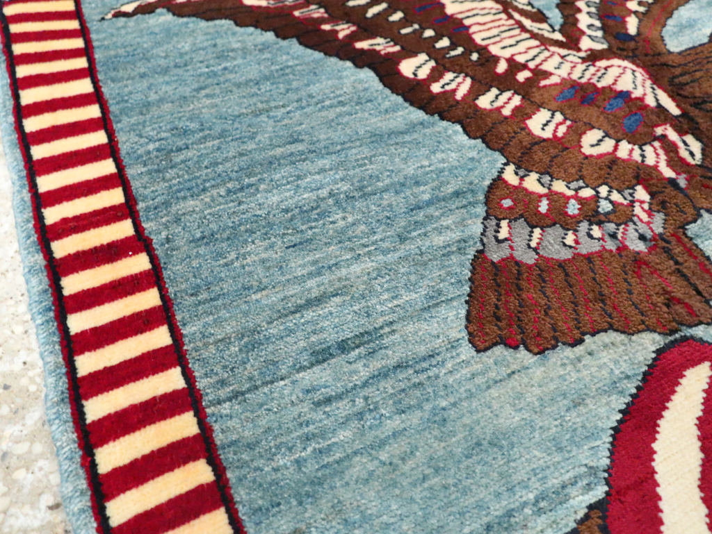 Modern Persian Mahal Pictorial Flag Rug (Pair: 2 of 2), No.29294 - Gss