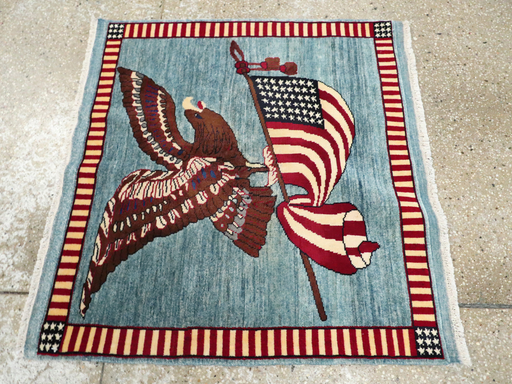 Modern Persian Mahal Pictorial Flag Rug (Pair: 2 of 2), No.29294 - Gss