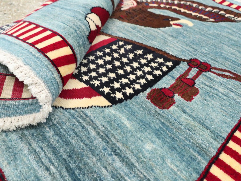 Modern Persian Mahal Pictorial Flag Rug (Pair: 2 of 2), No.29294 - Gss