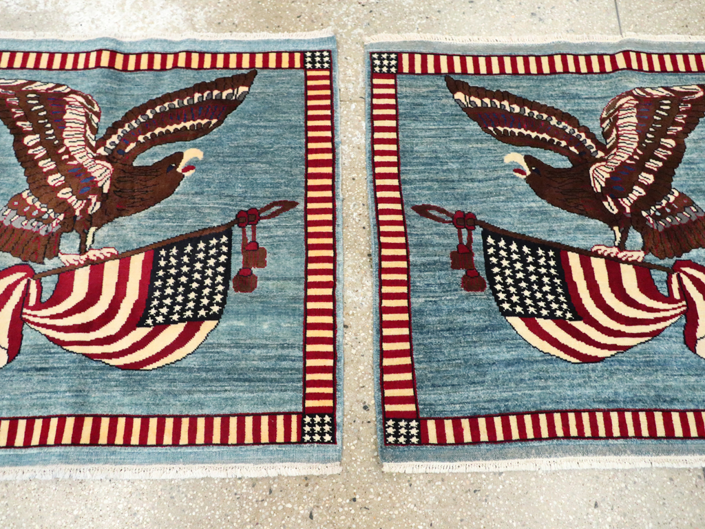Modern Persian Mahal Pictorial Flag Rug (Pair: 2 of 2), No.29294 - Gss