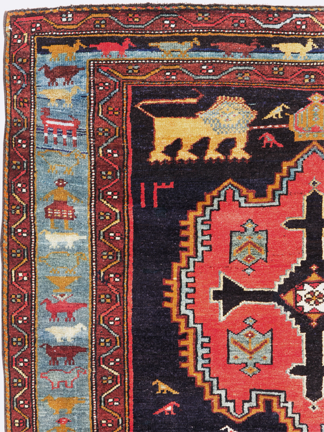 Vintage Persian Pictorial Malayer Accent Rug, No.29296 - Gss