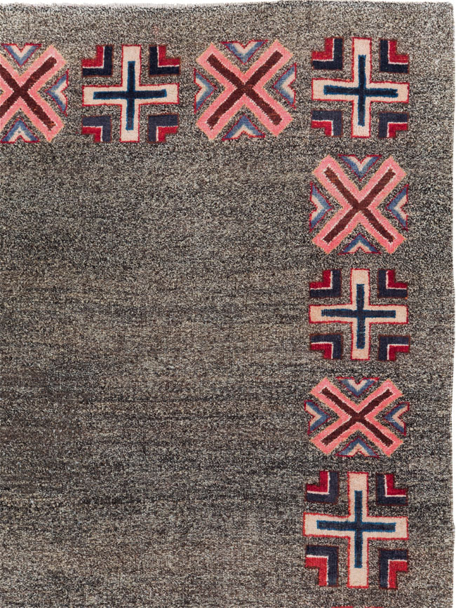 Vintage Persian Art Deco Mashad Accent Rug (Pair: 1 of 2), No.29297 - Gss