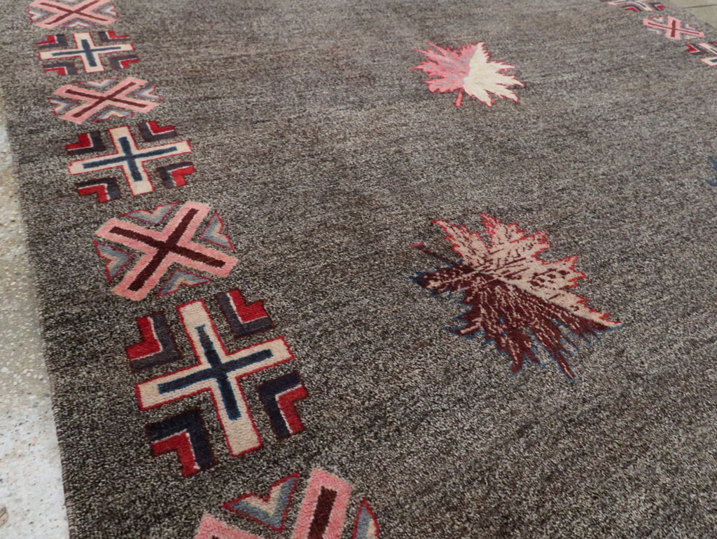 Vintage Persian Art Deco Mashad Accent Rug (Pair: 1 of 2), No.29297 - Gss