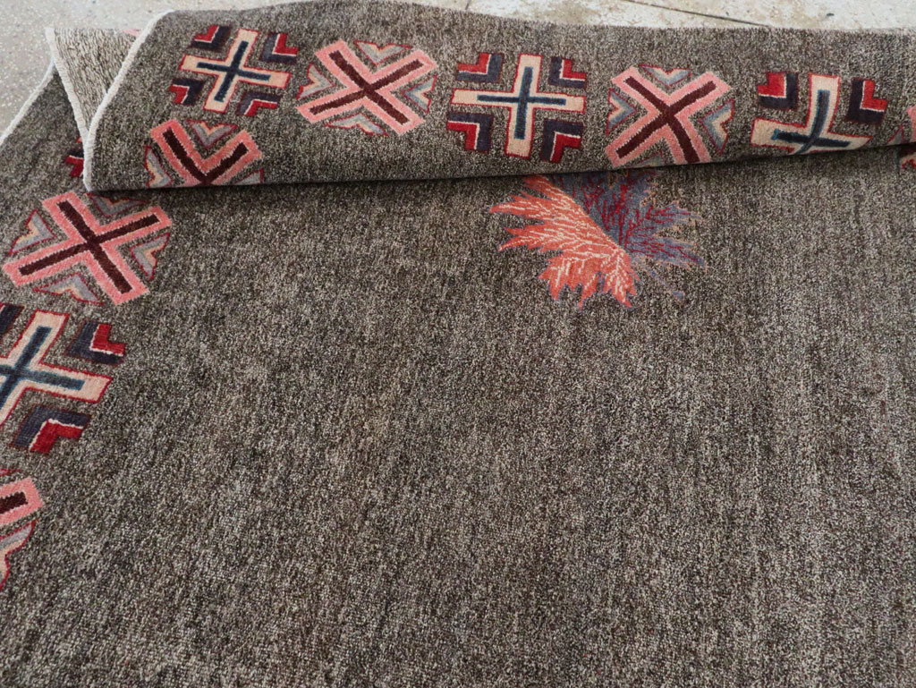 Vintage Persian Art Deco Mashad Accent Rug (Pair: 1 of 2), No.29297 - Gss