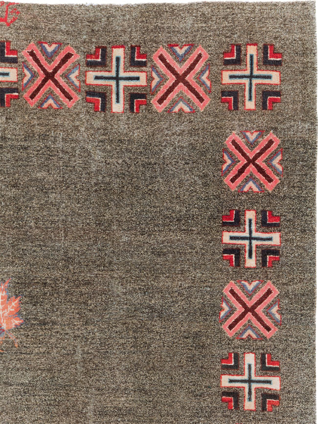 Vintage Persian Art Deco Mashad Accent Rug (Pair: 2 of 2), No.29298 - Gss