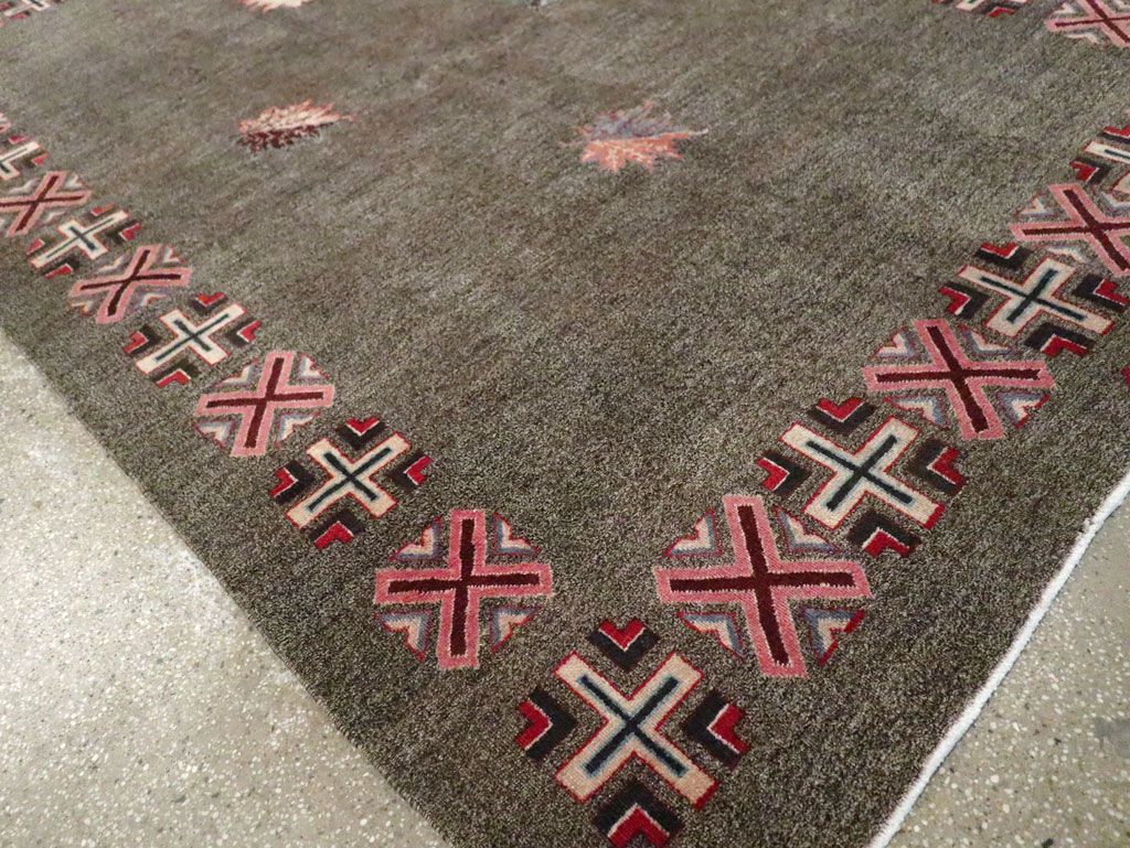 Vintage Persian Art Deco Mashad Accent Rug (Pair: 2 of 2), No.29298 - Gss