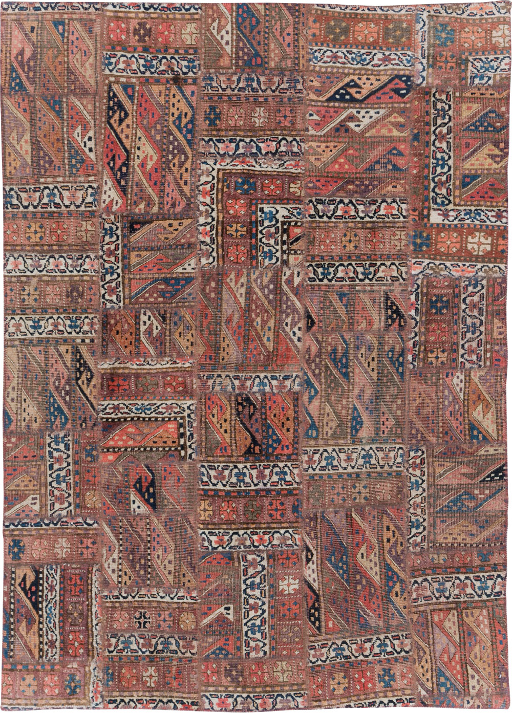 Vintage Persian Patchwork Style Accent Rug, No.29299 - Gss