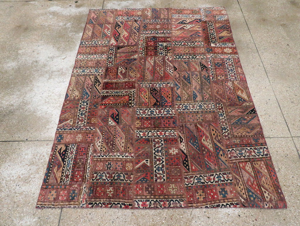 Vintage Persian Patchwork Style Accent Rug, No.29299 - Gss