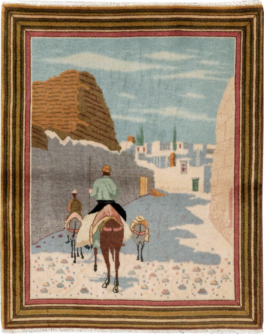 Vintage Persian Tabriz Pictorial Rug (Pair: 1 of 2), No.29300 - Gss