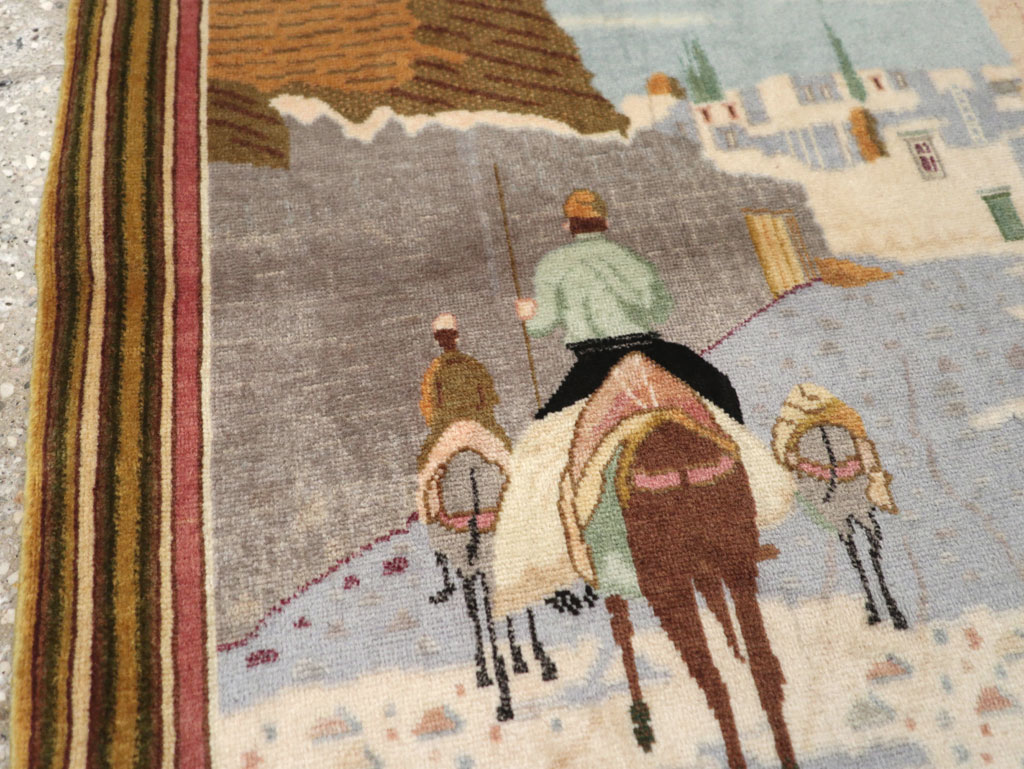 Vintage Persian Tabriz Pictorial Rug (Pair: 1 of 2), No.29300 - Gss