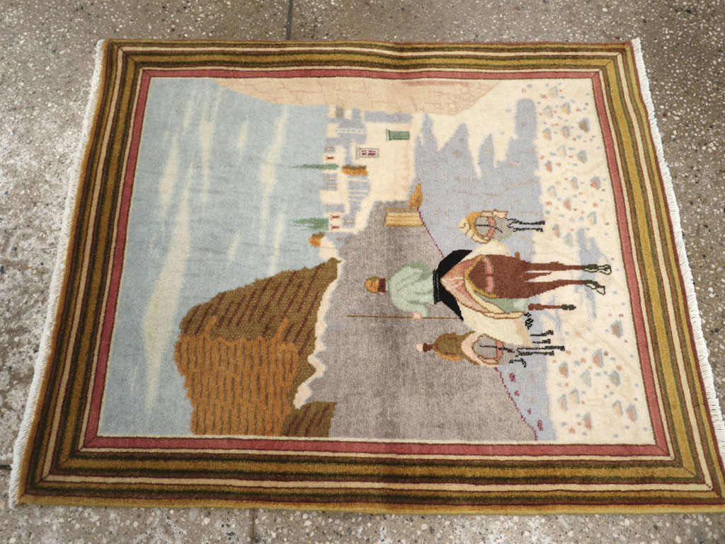 Vintage Persian Tabriz Pictorial Rug (Pair: 1 of 2), No.29300 - Gss