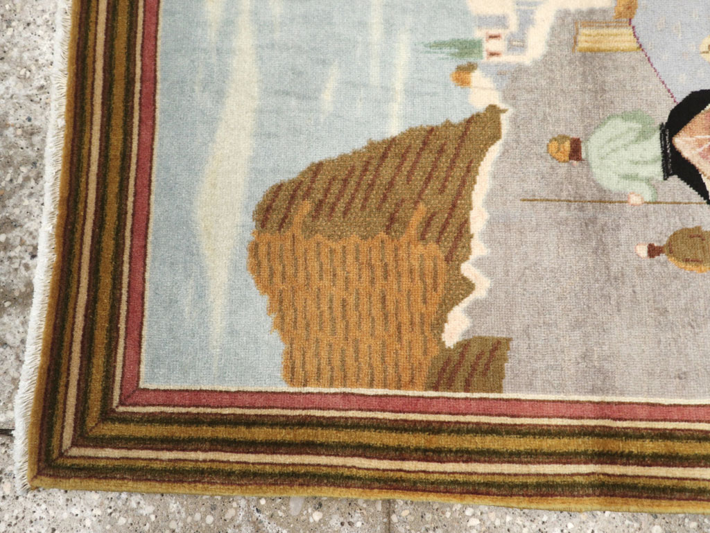 Vintage Persian Tabriz Pictorial Rug (Pair: 1 of 2), No.29300 - Gss