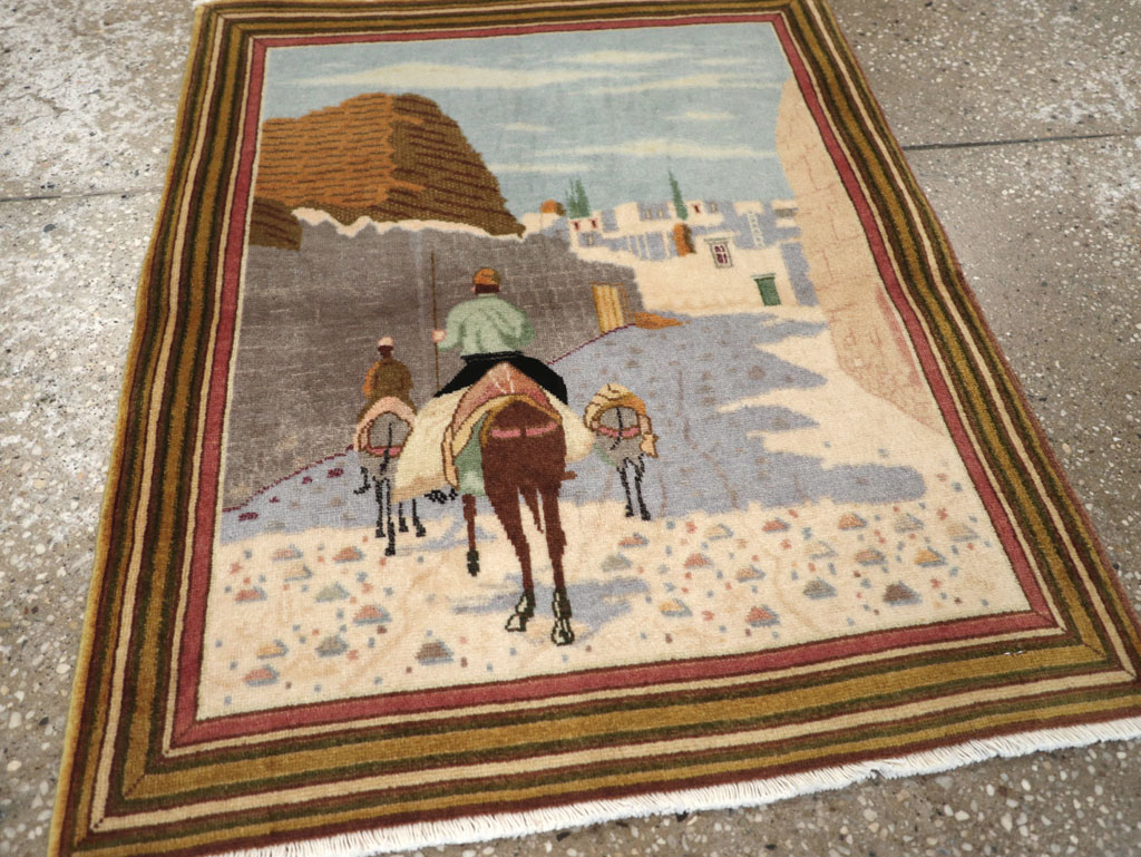 Vintage Persian Tabriz Pictorial Rug (Pair: 1 of 2), No.29300 - Gss