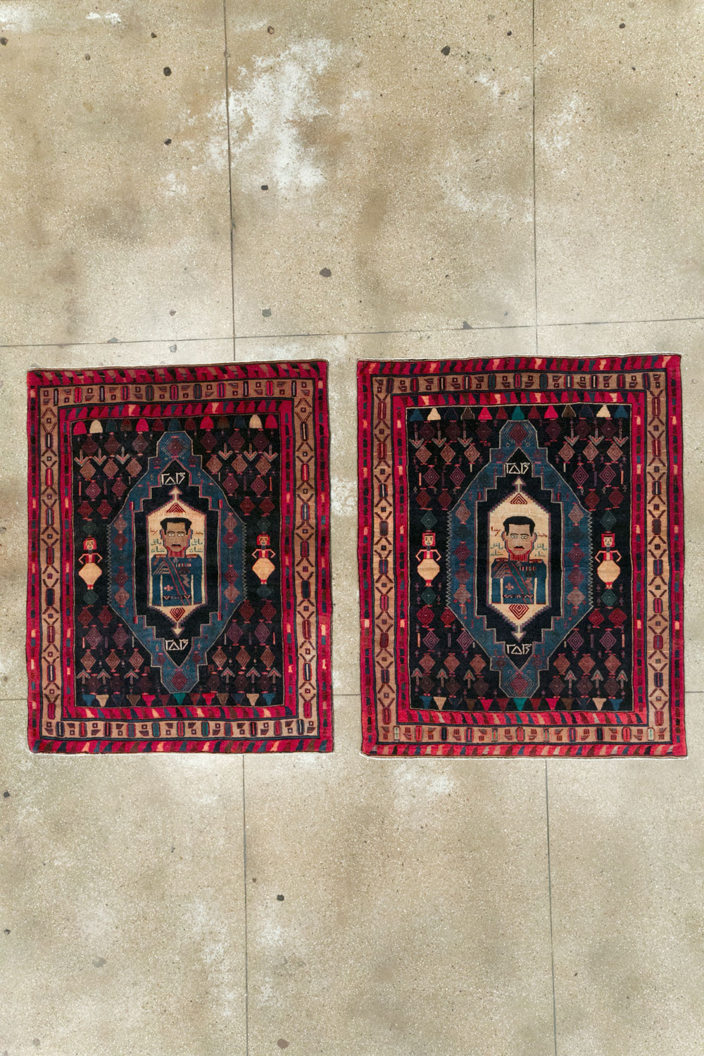 Vintage Persian Veramin Pictorial Accent Rug (Pair: 1 of 2) , No.29301 - Gss