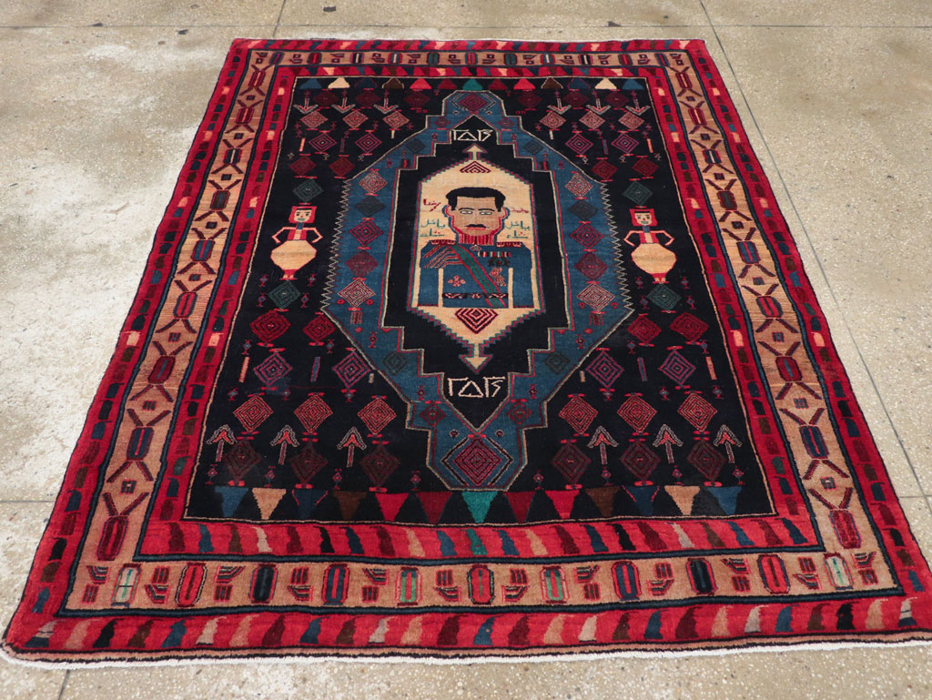 Vintage Persian Veramin Pictorial Accent Rug (Pair: 2 of 2), No.29302 - Gss