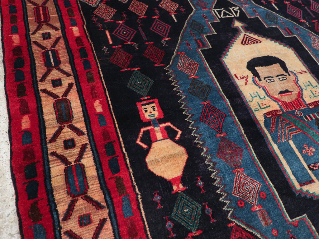 Vintage Persian Veramin Pictorial Accent Rug (Pair: 2 of 2), No.29302 - Gss