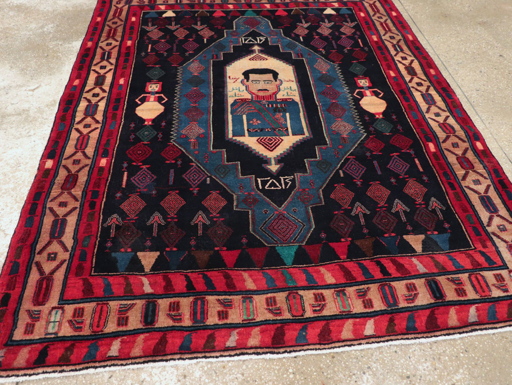 Vintage Persian Veramin Pictorial Accent Rug (Pair: 2 of 2), No.29302 - Gss