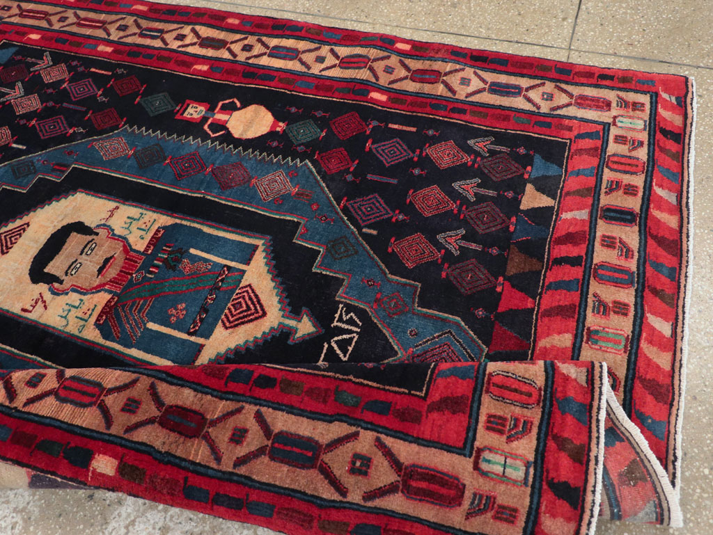 Vintage Persian Veramin Pictorial Accent Rug (Pair: 2 of 2), No.29302 - Gss