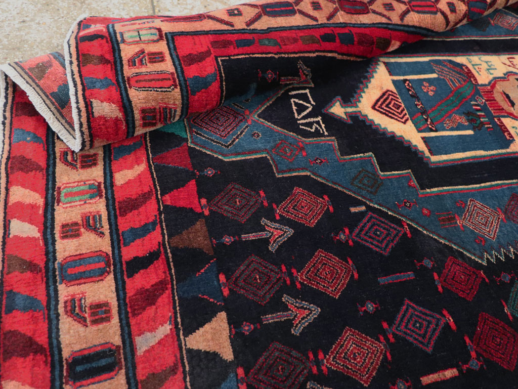 Vintage Persian Veramin Pictorial Accent Rug (Pair: 2 of 2), No.29302 - Gss