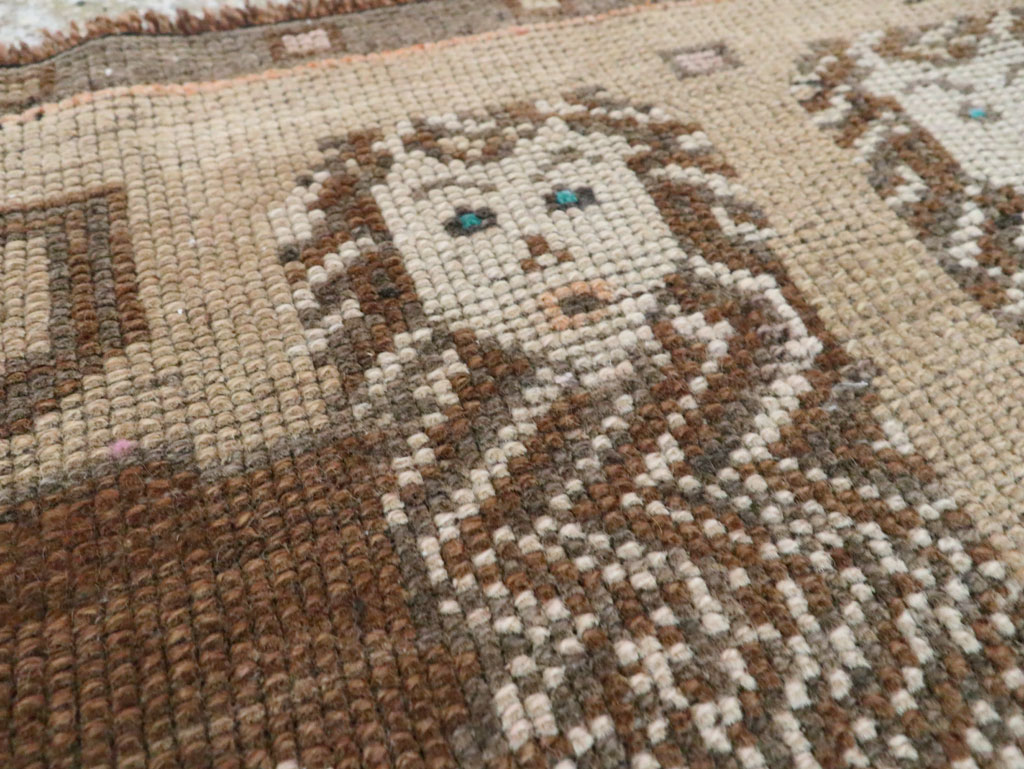 Vintage Turkish Anatolian Pictorial Throw Rug (Pair: 2 of 2), No.29318 - Gss