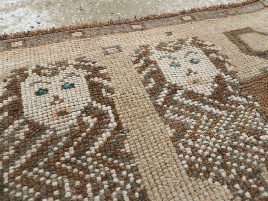 Vintage Turkish Anatolian Pictorial Throw Rug (Pair: 2 of 2), No.29318 - Gss