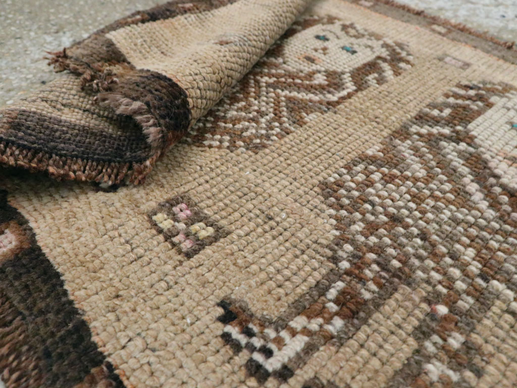 Vintage Turkish Anatolian Pictorial Throw Rug (Pair: 2 of 2), No.29318 - Gss