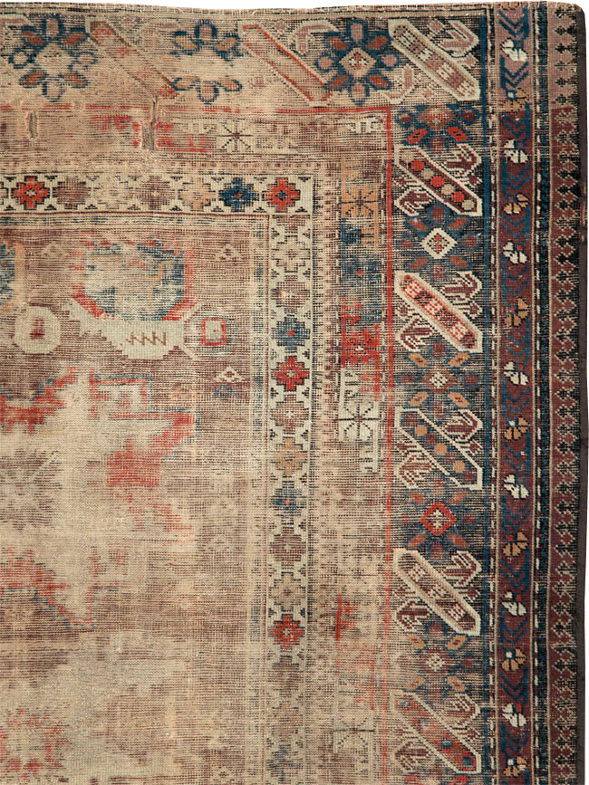 Distressed Antique Caucasian Throw Rug, No.29322 - Gss
