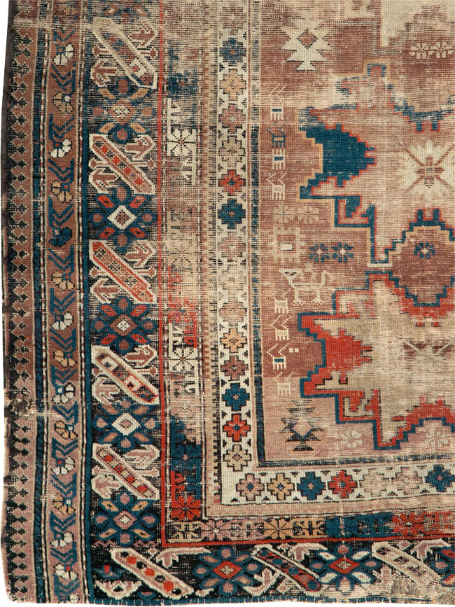 Distressed Antique Caucasian Throw Rug, No.29322 - Gss