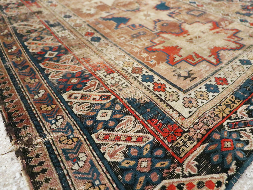 Distressed Antique Caucasian Throw Rug, No.29322 - Gss