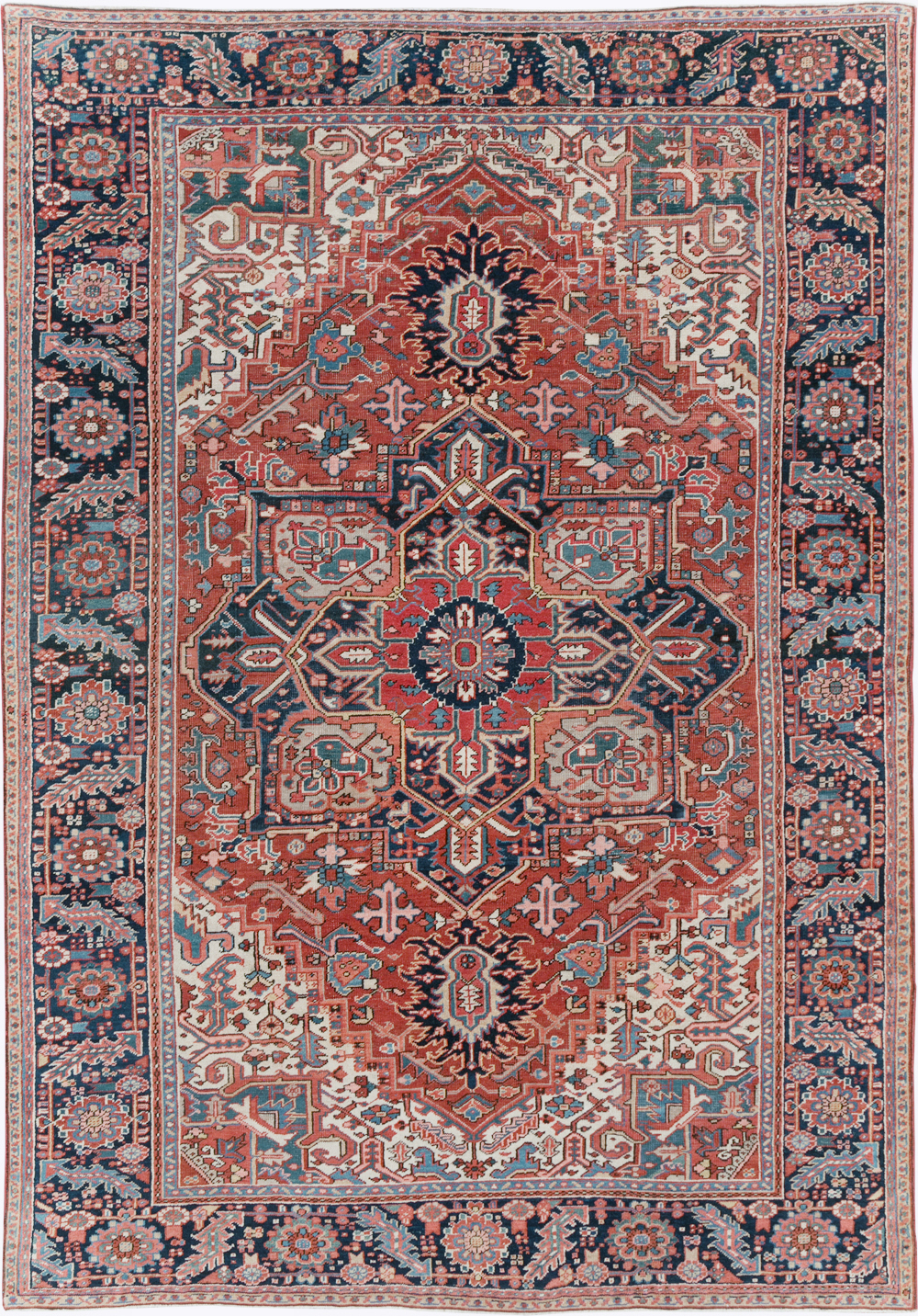 Vintage Persian Heriz Room Size Carpet, No.29332 - Gss