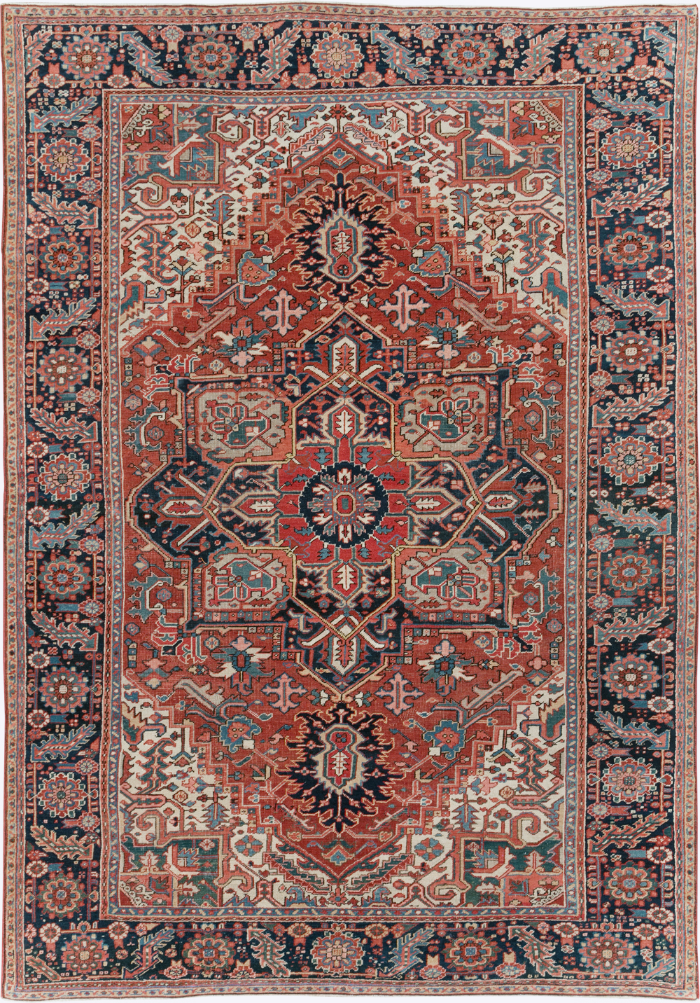 Vintage Persian Heriz Room Size Carpet, No.29332 - Gss