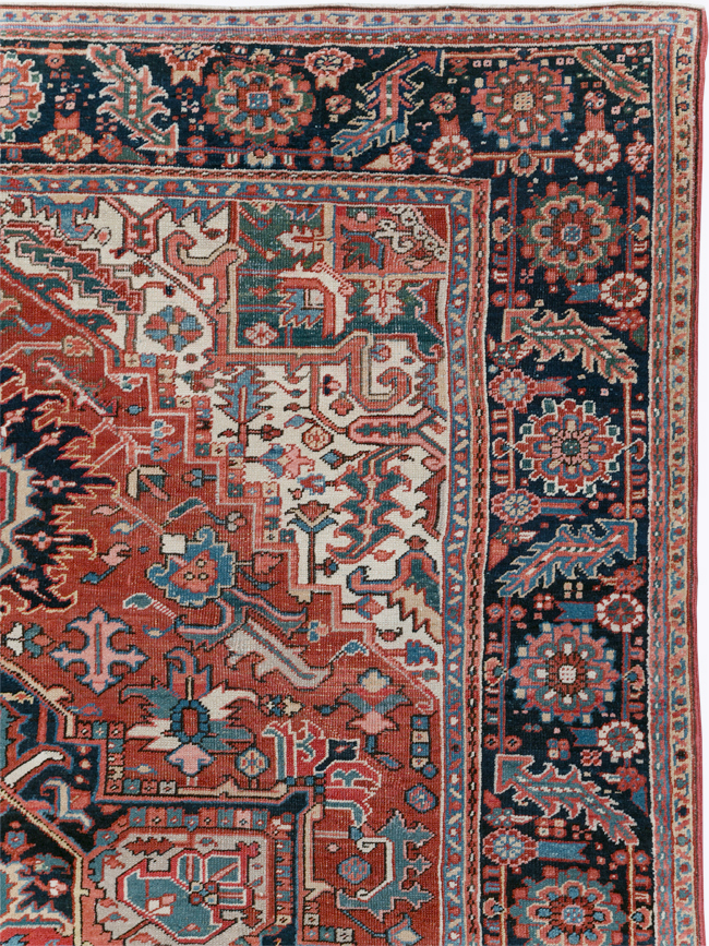 Vintage Persian Heriz Room Size Carpet, No.29332 - Gss
